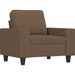 vidaXL Sillón con taburete tela marrón 60 cm Marr&oacute;n Clearance