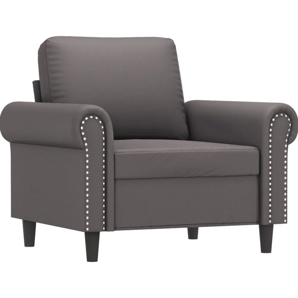 vidaXL Sofás-Sillón con taburete cuero sintético 60 cm