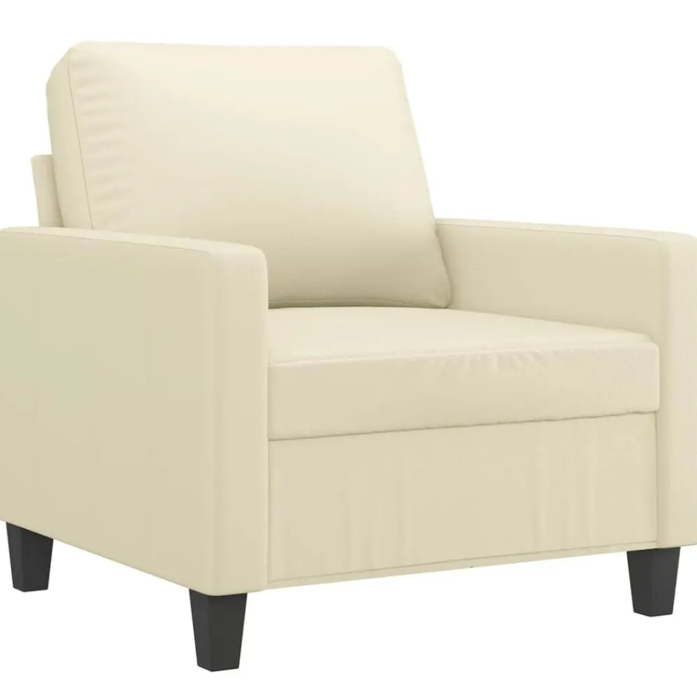 vidaXL Sofás-Sillón con taburete cuero sintético color 60 cm