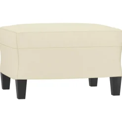 vidaXL Sofás-Sillón con taburete cuero sintético color 60 cm