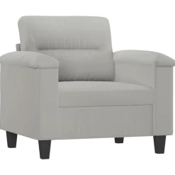 vidaXL Sofás-Sillón con taburete tela de microfibra 60 cm