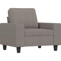 vidaXL Sofás-Sillón con taburete tela gris taupe 60 cm