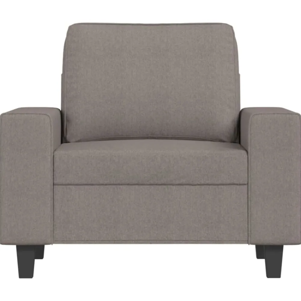 vidaXL Sofás-Sillón con taburete tela gris taupe 60 cm