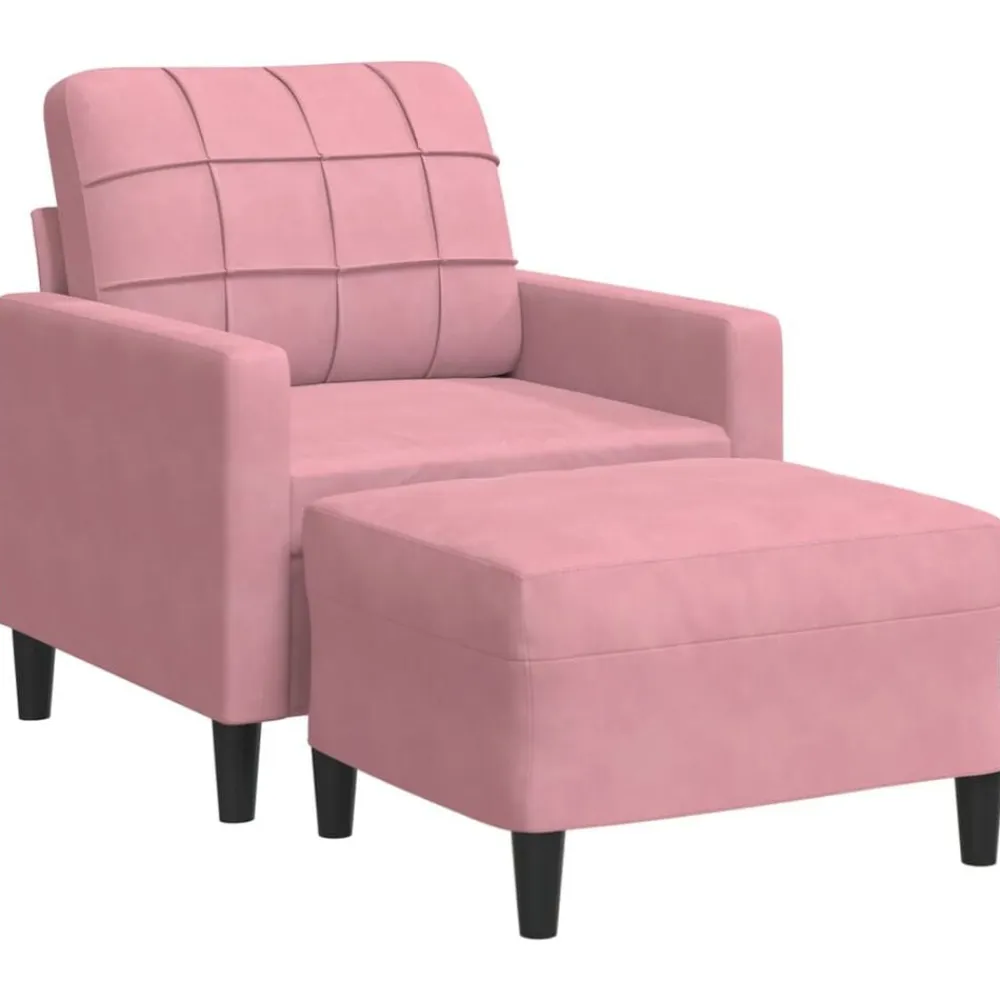 vidaXL Sofás-Sillón con taburete terciopelo 60 cm