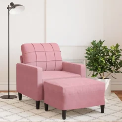 vidaXL Sofás-Sillón con taburete terciopelo 60 cm