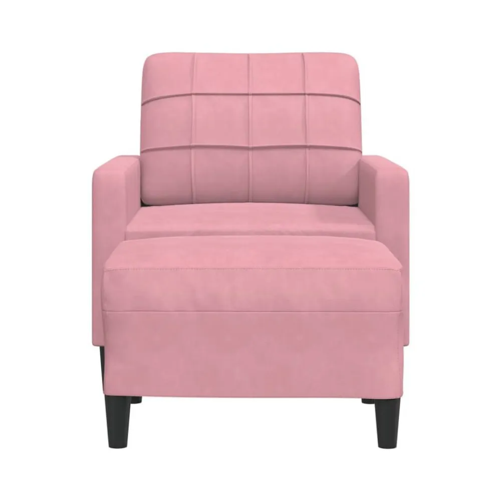 vidaXL Sofás-Sillón con taburete terciopelo 60 cm