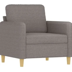 vidaXL Sofás-Sillón con taburete tela gris taupe 60 cm