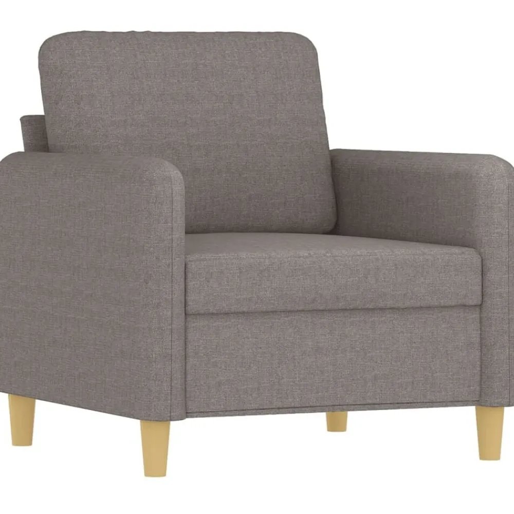 vidaXL Sofás-Sillón con taburete tela gris taupe 60 cm