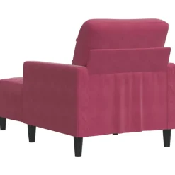 vidaXL Sofás-Sillón con taburete terciopelo rojo tinto 60 cm