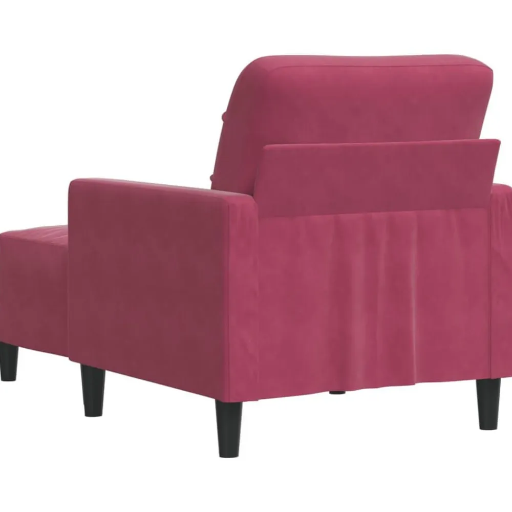 vidaXL Sofás-Sillón con taburete terciopelo rojo tinto 60 cm