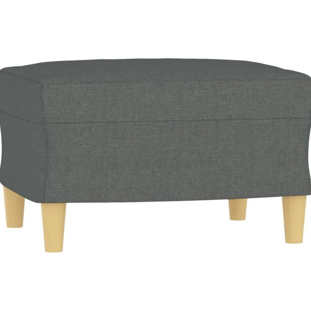 vidaXL Sillón con taburete tela 60 cm Gris oscuro Best