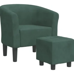 vidaXL Sillas-Sillón con taburete terciopelo