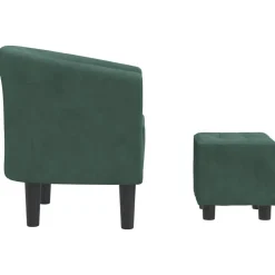 vidaXL Sillas-Sillón con taburete terciopelo