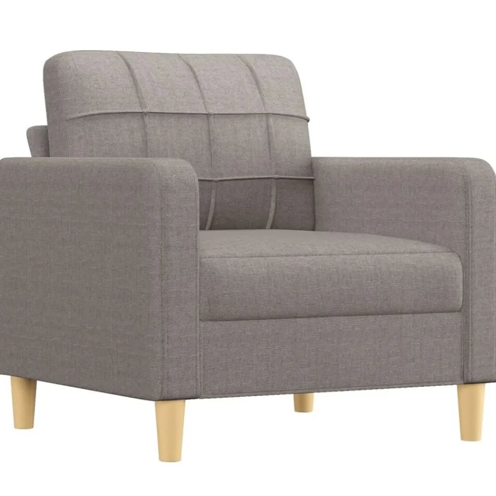 vidaXL Sofás-Sillón con taburete tela gris taupe 60 cm