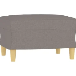vidaXL Sofás-Sillón con taburete tela gris taupe 60 cm