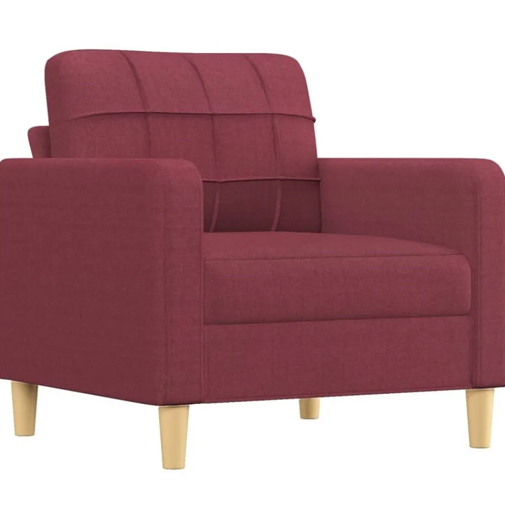 vidaXL Sofás-Sillón con taburete tela rojo tinto 60 cm