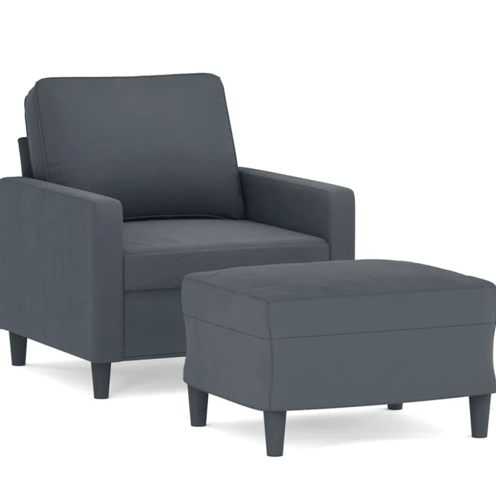 vidaXL Sofás-Sillón con taburete terciopelo 60 cm