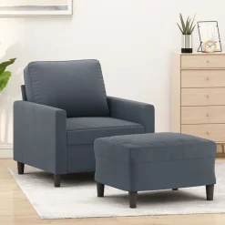vidaXL Sofás-Sillón con taburete terciopelo 60 cm