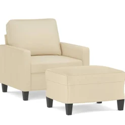vidaXL Sofás-Sillón con taburete tela 60 cm