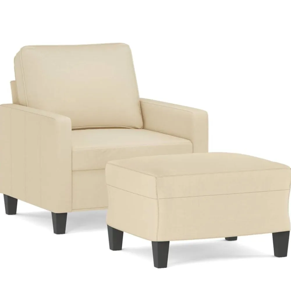 vidaXL Sofás-Sillón con taburete tela 60 cm