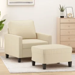 vidaXL Sofás-Sillón con taburete tela 60 cm
