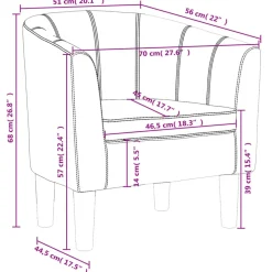 vidaXL Sillas-Sillón cuero sintético