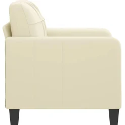 vidaXL Sillón cuero sintético 60 cm Crema Clearance
