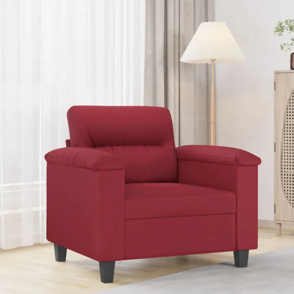 vidaXL Sillón cuero sintético rojo tinto 60 cm Rojo vino tinto Hot