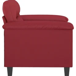 vidaXL Sillón cuero sintético rojo tinto 60 cm Rojo vino tinto Hot