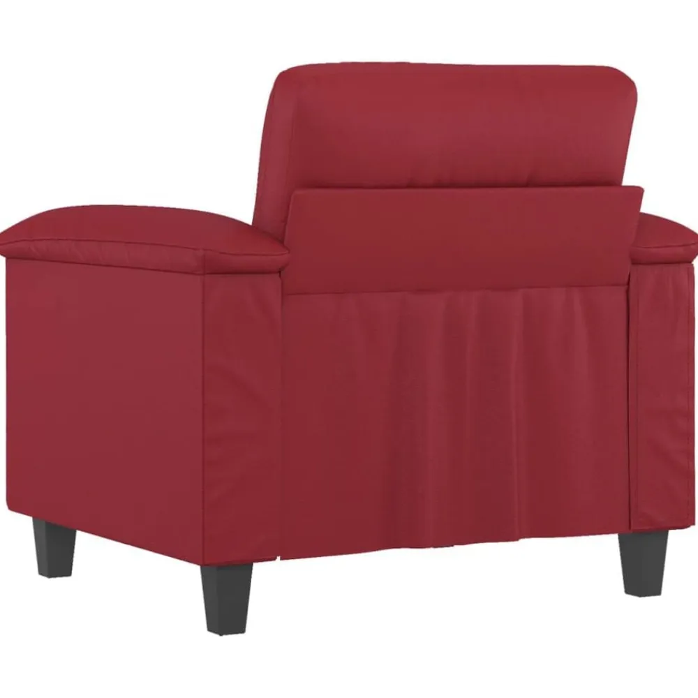vidaXL Sillón cuero sintético rojo tinto 60 cm Rojo vino tinto Hot