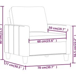vidaXL Sofás-Sillón cuero sintético 60 cm
