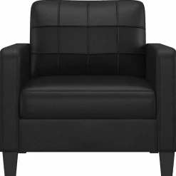 vidaXL Sillón cuero sintético 60 cm Negro