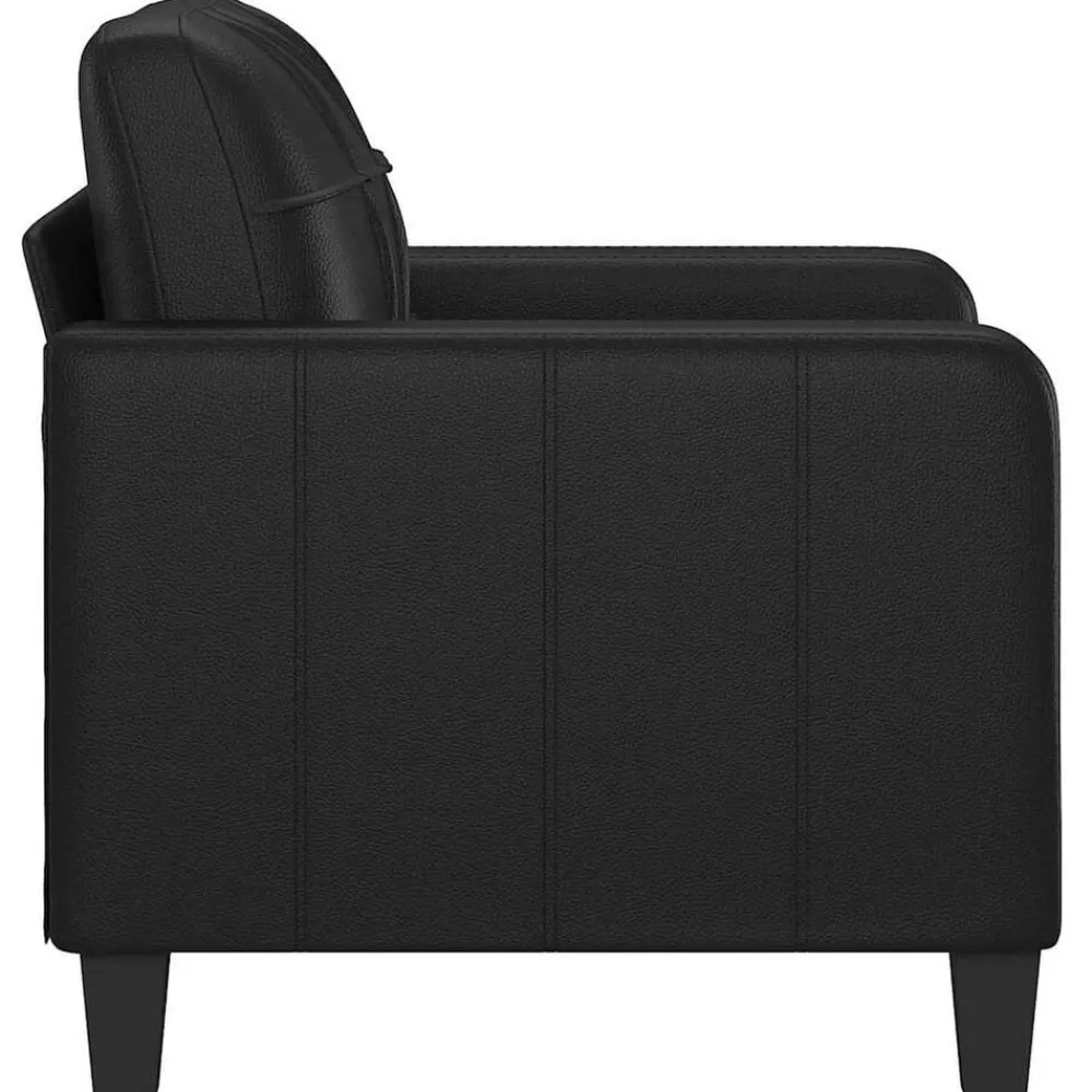 vidaXL Sillón cuero sintético 60 cm Negro