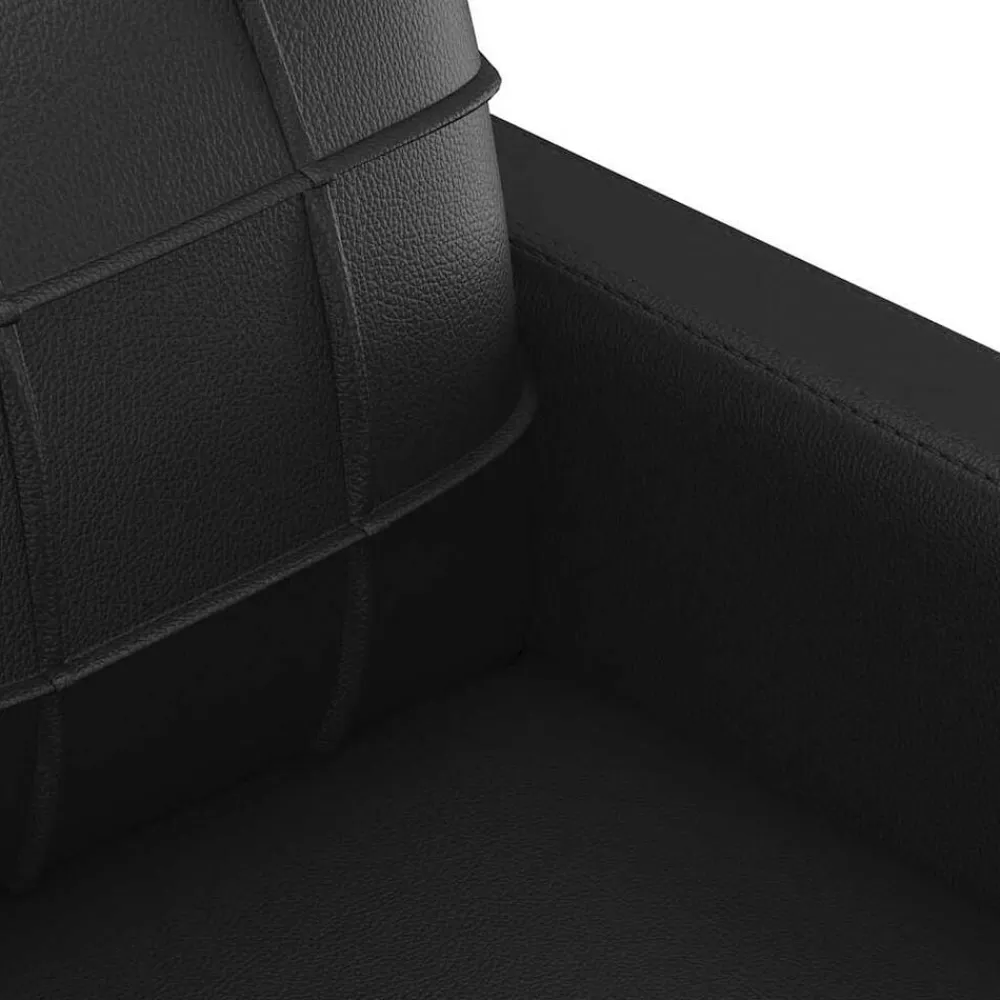 vidaXL Sillón cuero sintético 60 cm Negro