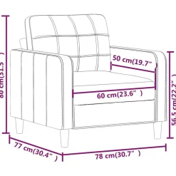 vidaXL Sillón cuero sintético 60 cm Negro