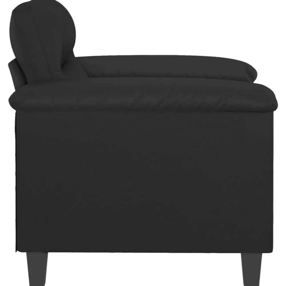 vidaXL Sillón cuero sintético 60 cm Negro Hot
