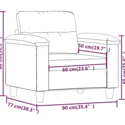 vidaXL Sillón cuero sintético 60 cm Negro Hot