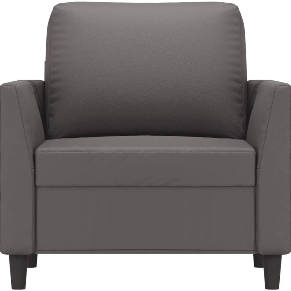 vidaXL Sillón cuero sintético 60 cm Gris Sale