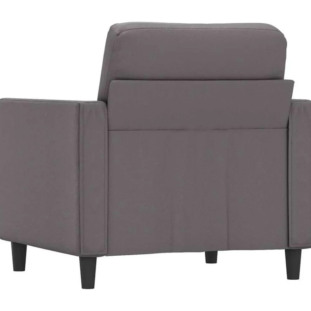 vidaXL Sillón cuero sintético 60 cm Gris Sale