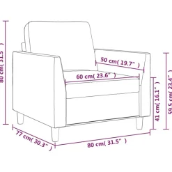 vidaXL Sillón cuero sintético 60 cm Gris Sale