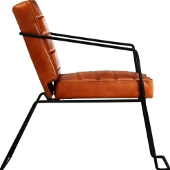 vidaXL Sillas-Sillón de cuero auténtico marrón canela