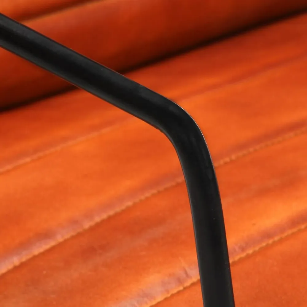 vidaXL Sillas-Sillón de cuero auténtico marrón canela