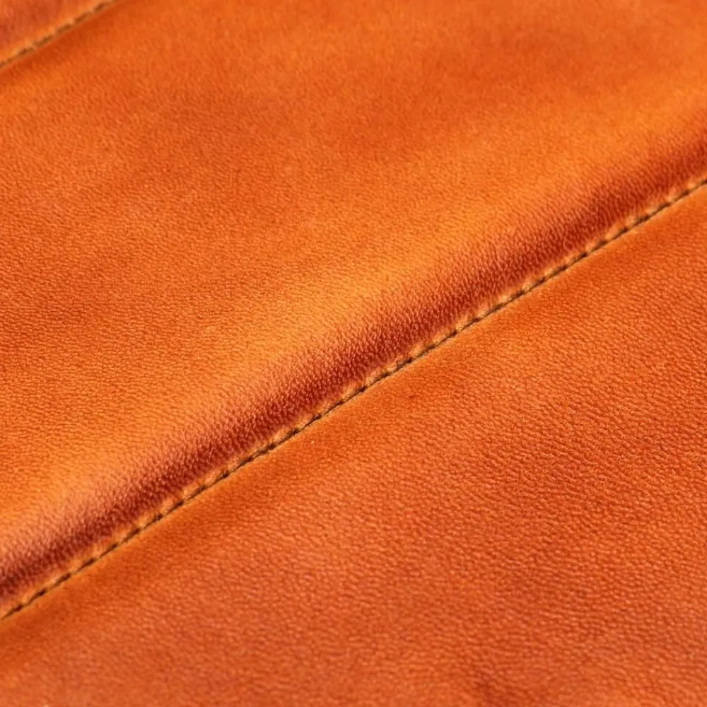 vidaXL Sillas-Sillón de cuero auténtico marrón canela
