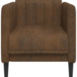 vidaXL Sofás-Sillón de cuero sintético de ante marrón