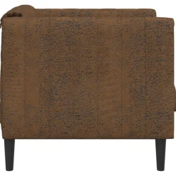 vidaXL Sofás-Sillón de cuero sintético de ante marrón