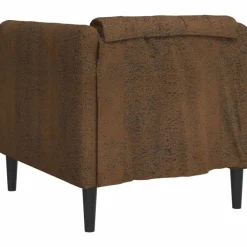 vidaXL Sofás-Sillón de cuero sintético de ante marrón