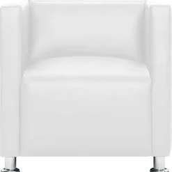 vidaXL Sillón de cuero sintético Blanco Hot