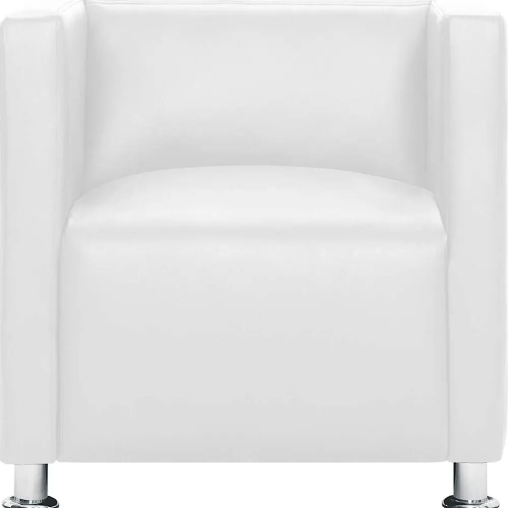 vidaXL Sillón de cuero sintético Blanco Hot