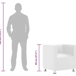 vidaXL Sillón de cuero sintético Blanco Hot