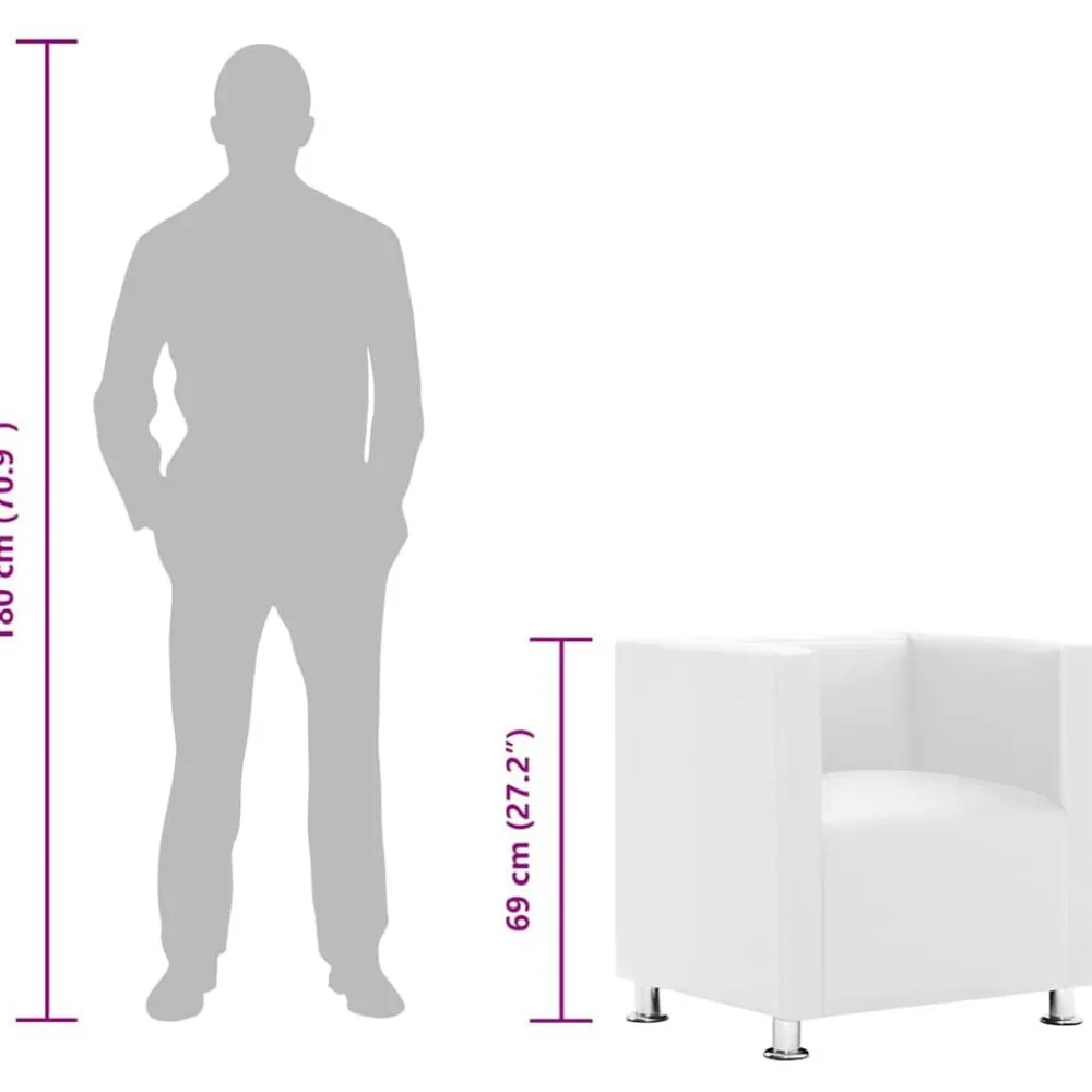 vidaXL Sillón de cuero sintético Blanco Hot